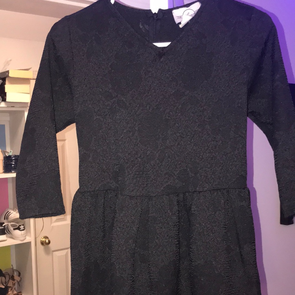 Black rose detail midi dress.